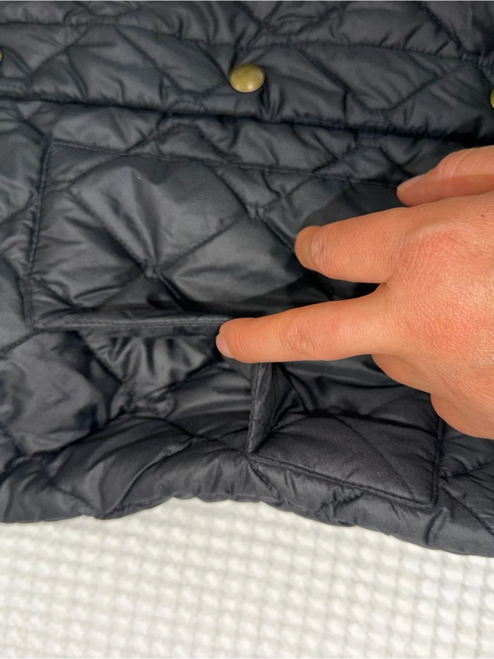 Ralph Lauren Black Quilted Jacket with Brass Snap